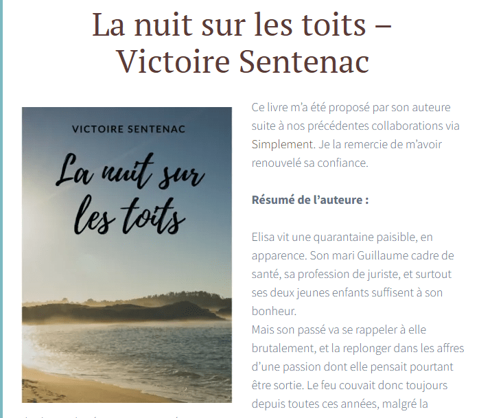 Chronique littéraire du roman "La nuit sur les toits"