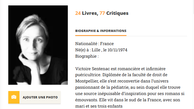 Victoire Sentenac sur Babelio